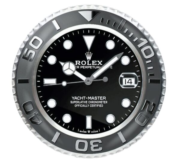 yacht master, black | wall clock