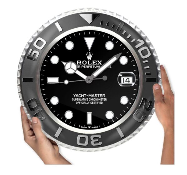 yacht master, black | wall clock