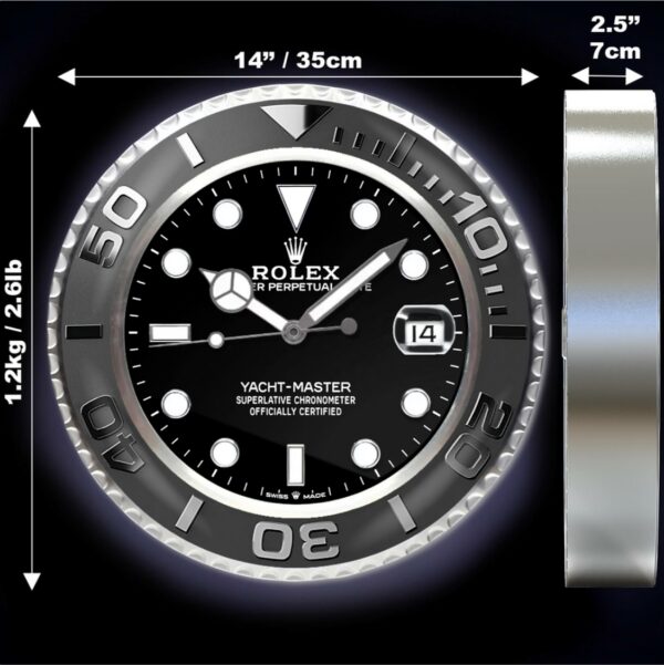 yacht master, black | wall clock