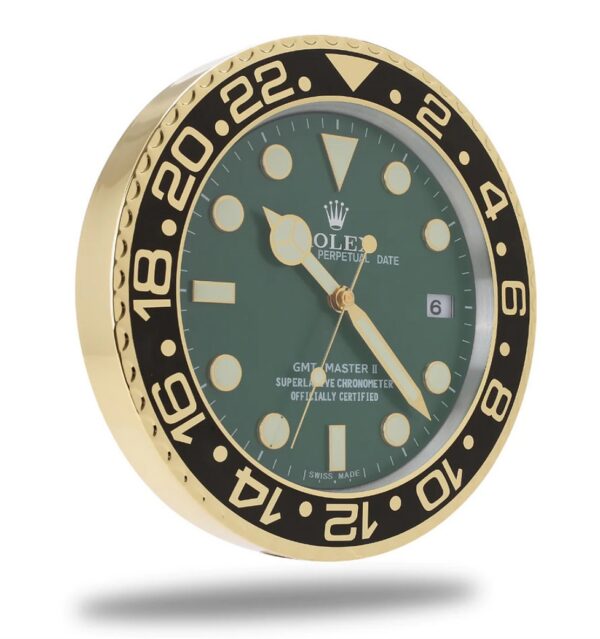gmt master ii, gold & green vintage | wall clocks
