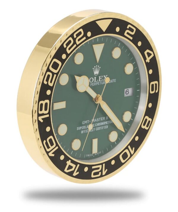 gmt master ii, gold & green vintage | wall clocks
