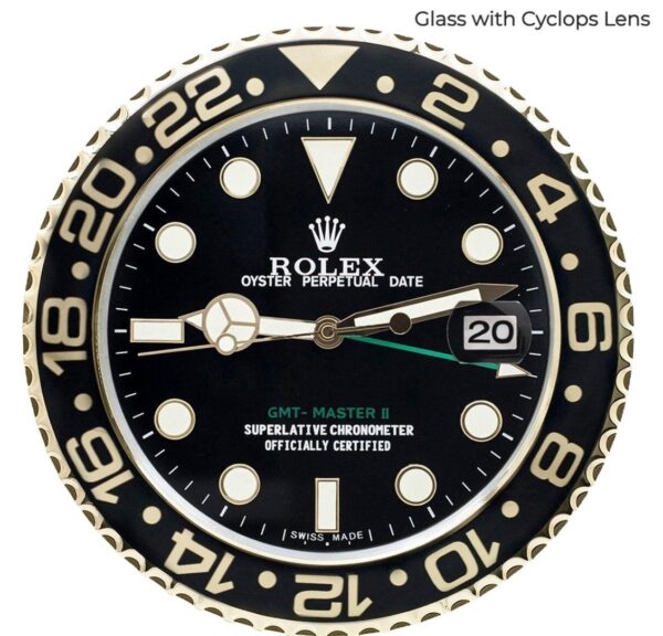 gmt master ii, black and gold 2023 | wall clock