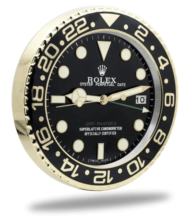 gmt master ii, black and gold 2023 | wall clock