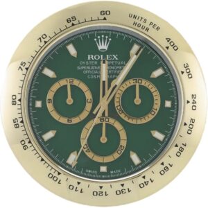 daytona style, gold & green | wall clock