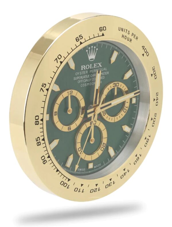 daytona style, gold & green | wall clock