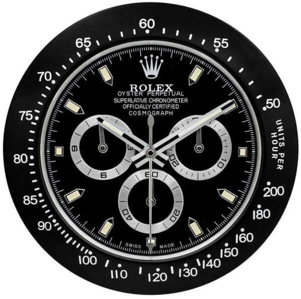 daytona style black | wall clock