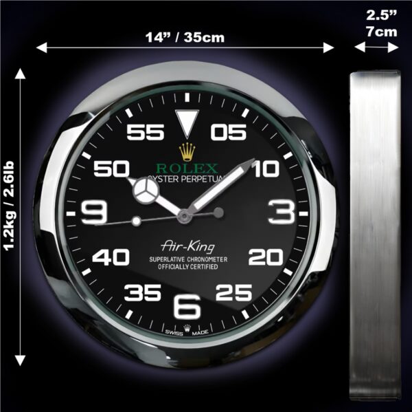oyster perpetual air king black | wall clock