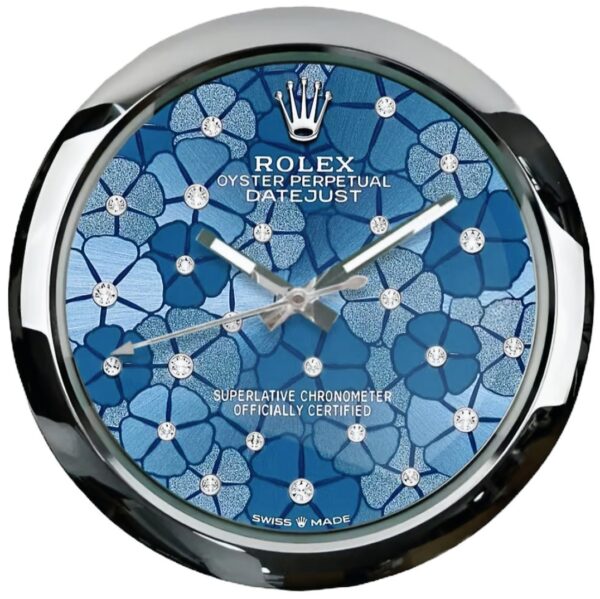oyster perpetual datejust blue floral | wall clock