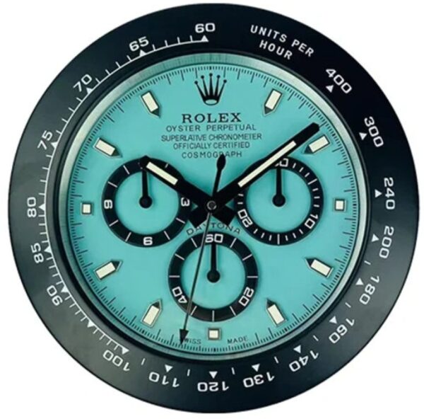 daytona black and tiffany blue | wall clock