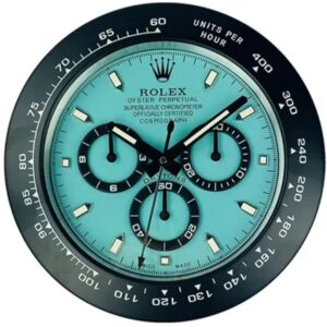 daytona black and tiffany blue | wall clock