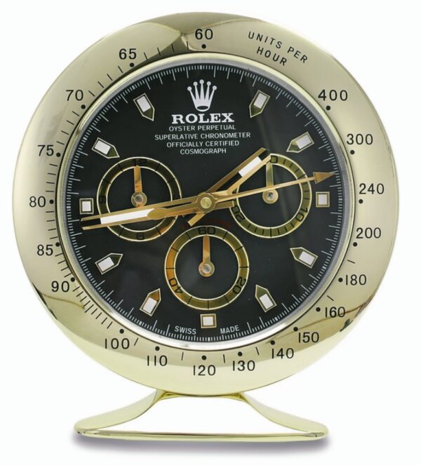 daytona gold, black dial | desk clock