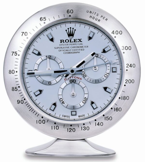 daytona steel, white dial | desk clock