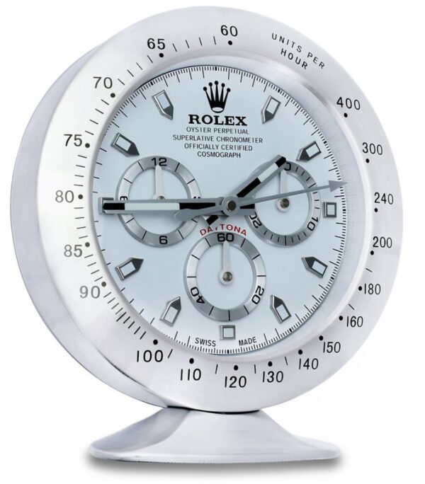 daytona steel, white dial | desk clock