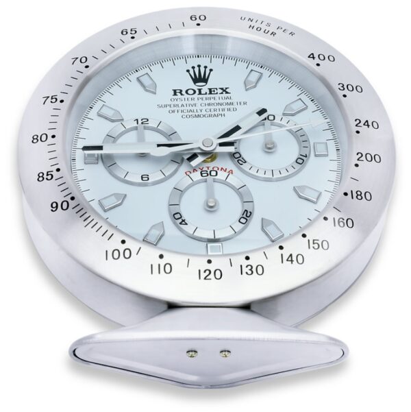 daytona steel, white dial | desk clock