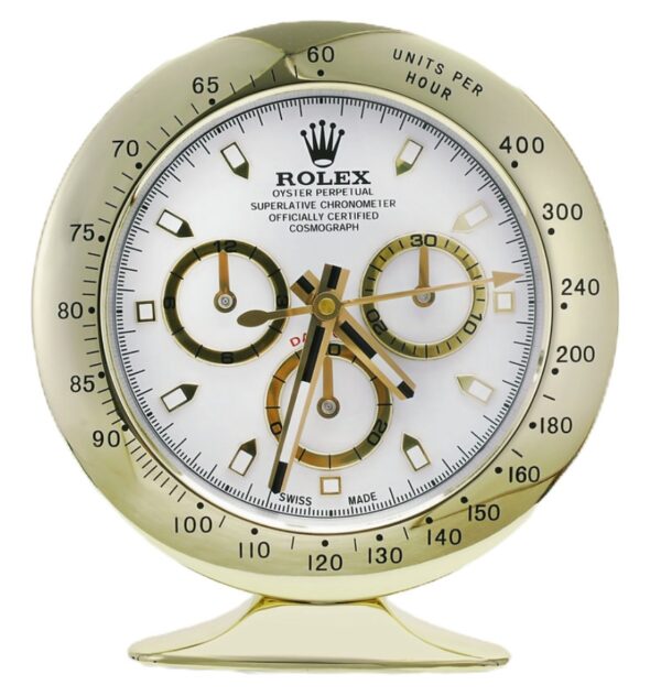 daytona gold, white dial | desk clock