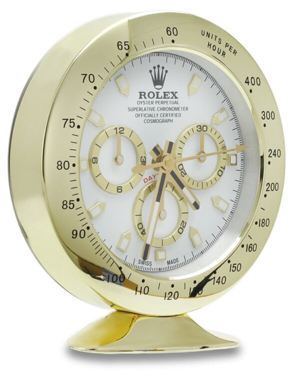 daytona gold, white dial | desk clock