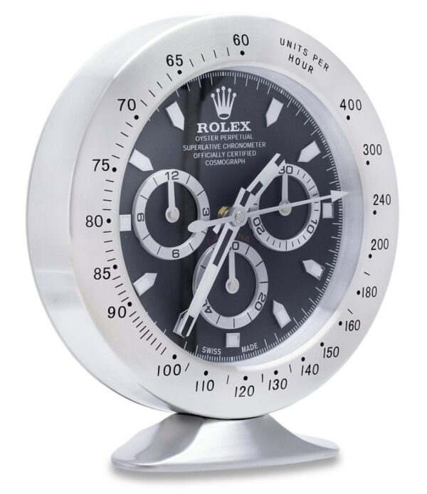 daytona steel, black dial | desk clock