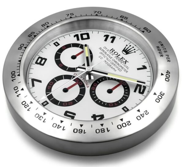 daytona silver | wall clock