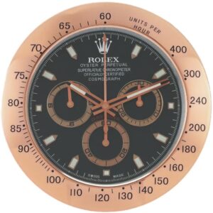daytona style, rose gold & black | wall clock