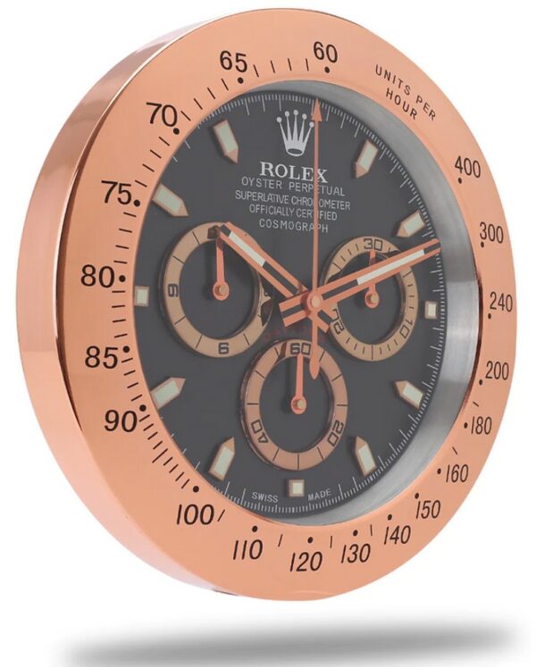 daytona style, rose gold & black | wall clock