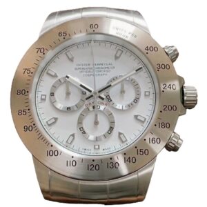 xl daytona style, silver & white | wall clock