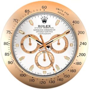 daytona style, rose gold & white | wall clock
