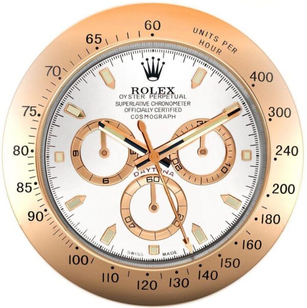 daytona style, rose gold & white | wall clock