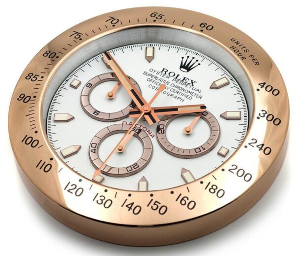 daytona style, rose gold & white | wall clock