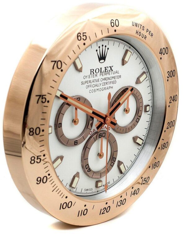 daytona style, rose gold & white | wall clock