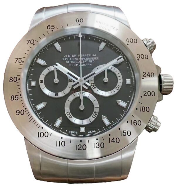 xl daytona style, silver & black | wall clock