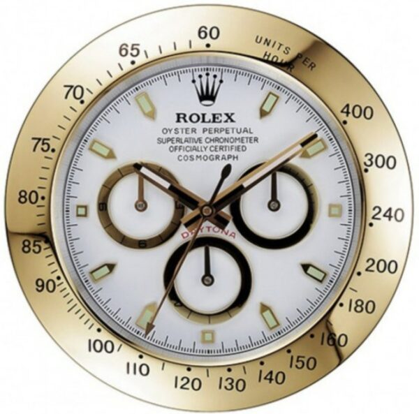 daytona style, gold & white | wall clock
