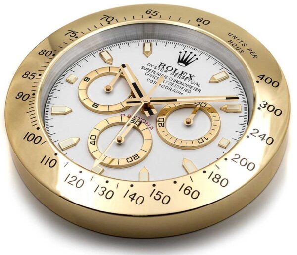 daytona style, gold & white | wall clock