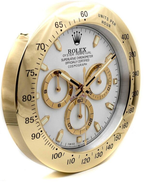 daytona style, gold & white | wall clock