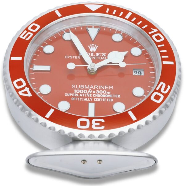submariner steel, full red | desk clock