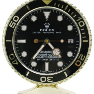 submariner gold, black dial | desk clock