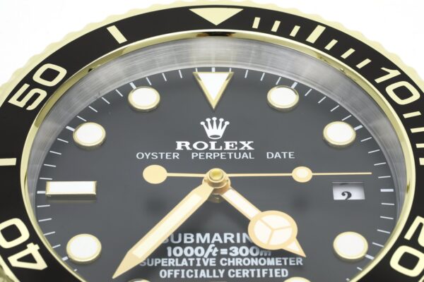 submariner gold, black dial | desk clock
