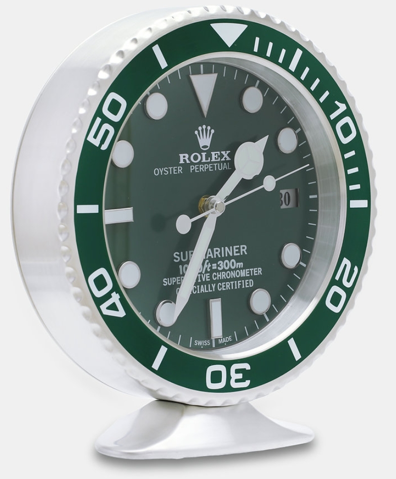 Submariner Hulk, Full Green | Desk Clock - luoclock.com