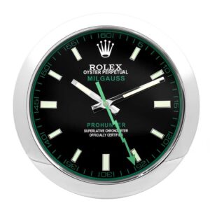rolex milgauss series ,silver & green | wall clock