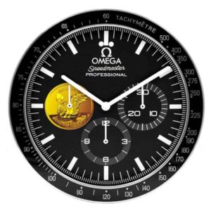 omega speedmaster wall clock | 40th anniversary gold