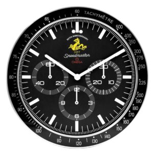 omega speedmaster moonwatch wall clock | 50th anniversary silver